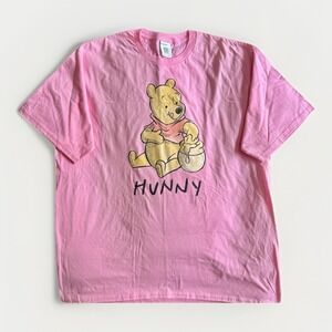 New Disney Winnie the Pooh Hunny Pink Graphic T Shirt Mens 2XL Oversized Cotton